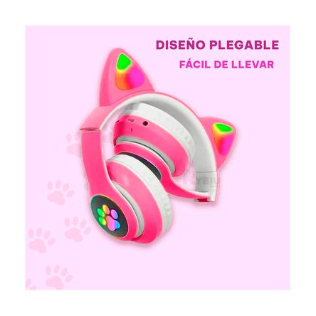 Audifono Inalambrico con Luz Led Color Fucsia Audifono Inalambrico con Luz Led Color Fucsia