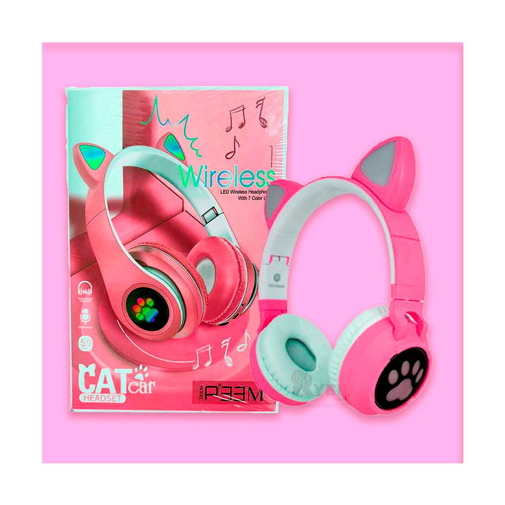 Audifono Cat con Luz Led Color Fucsia Audifono Cat con Luz Led Color Fucsia