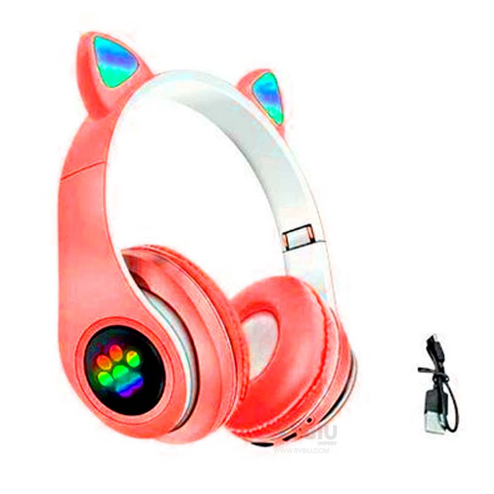 Audifonos de Niña Tipo Gato Color Rojo Audifonos de Niña Tipo Gato Color Rojo
