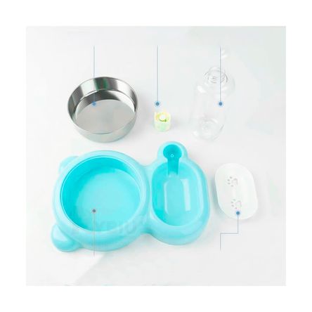 Plato de Acero de Comida Perros Celeste Plato de Acero de Comida Perros Celeste