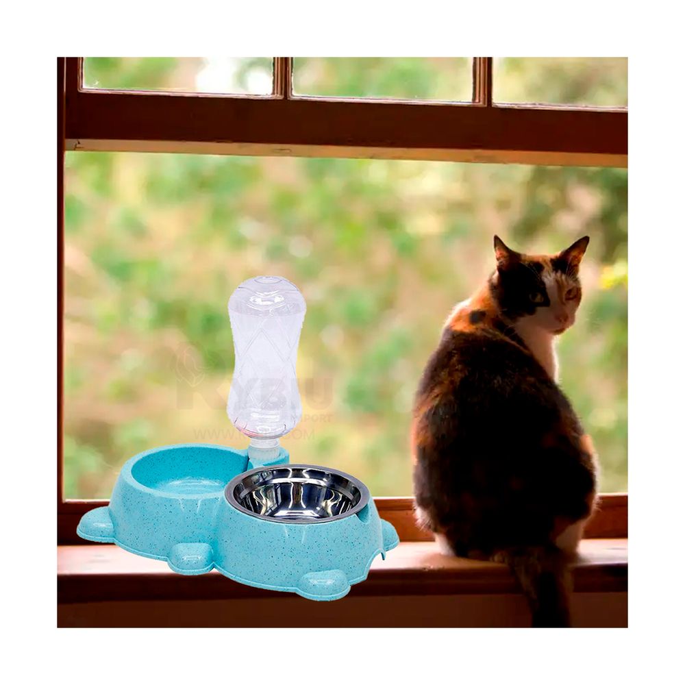 Comedero Mascotas Automatico Gatos Celeste Comedero Mascotas Automatico Gatos Celeste