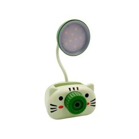 Lámpara de escritorio multifuncional Tajador portalápices Gato verde