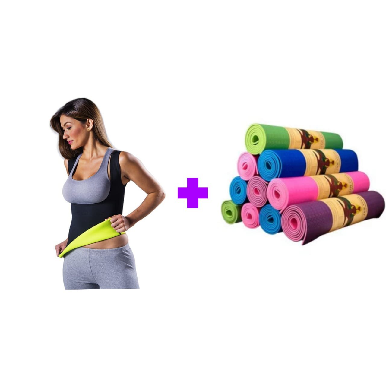 PACK Colchoneta Mat Yoga Pilates Fitness + Faja