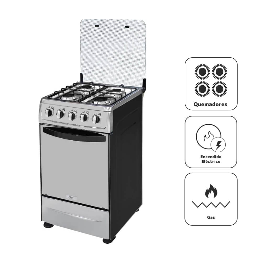 Cocina a Gas OSTER 4 Quemadores OS-PGSC20G4HTBS Gris