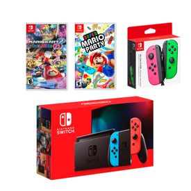 Consola-Nintendo-Switch-2019-Neon-Bateria-Extendida---Combo-Mario-Party---Mario-Kart-8