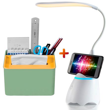 Lámpara LED con Bluetooth Y52 Y Caja Organizador Escritorio R30 VD