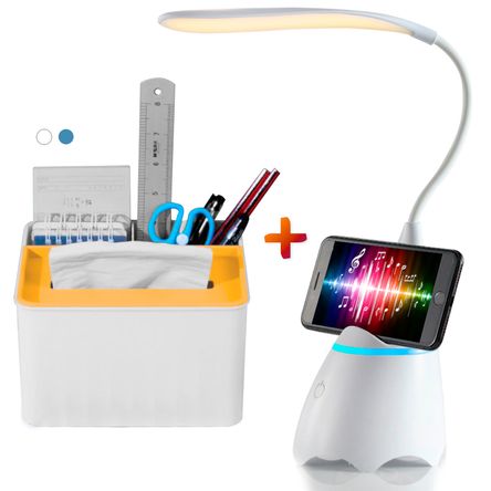 Lámpara LED con Bluetooth Y52 Y Caja Organizador Escritorio R30 BL o CL Sashija