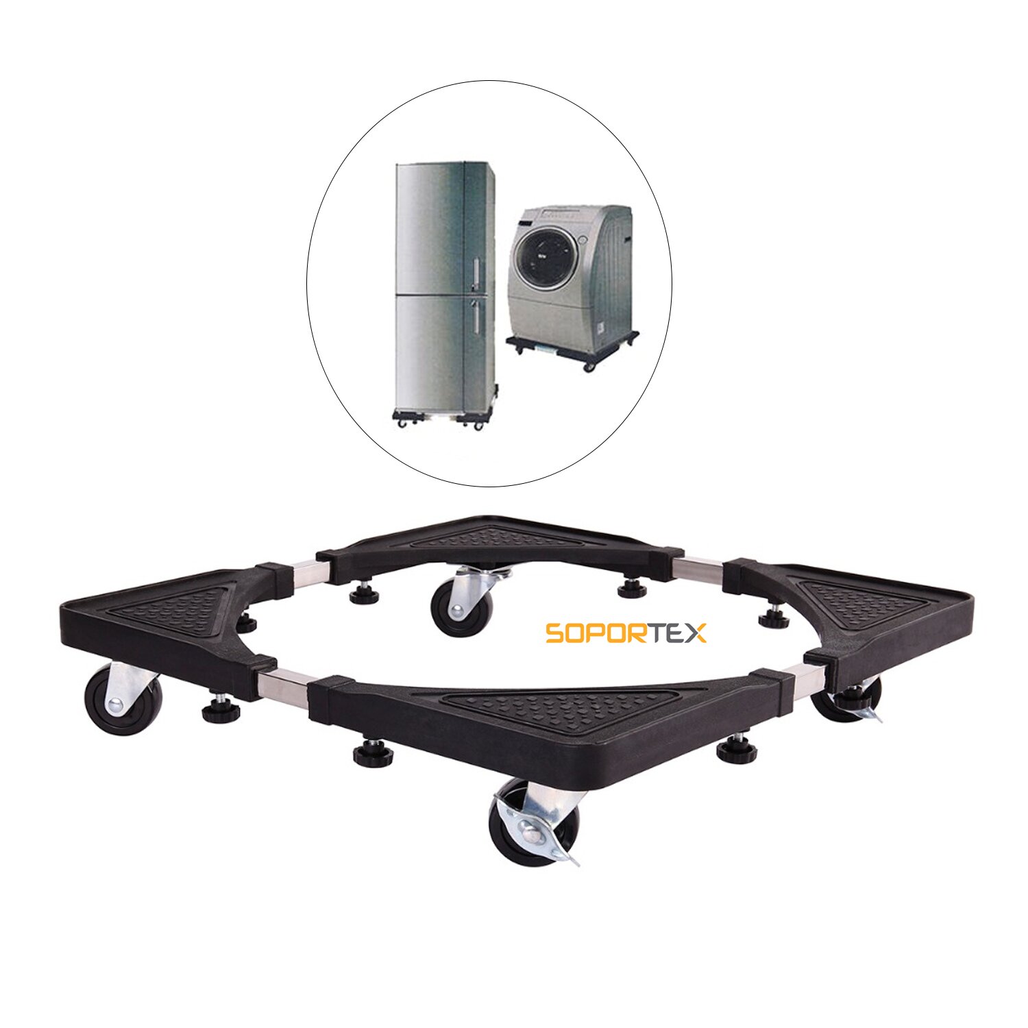 Base Movil Multifuncional Soportex SMS-02M Negro 120 kg