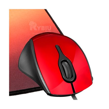 Mouse de Cable con Sensibilidad de 1000 Dpi Rojo RYBIU IMPORT