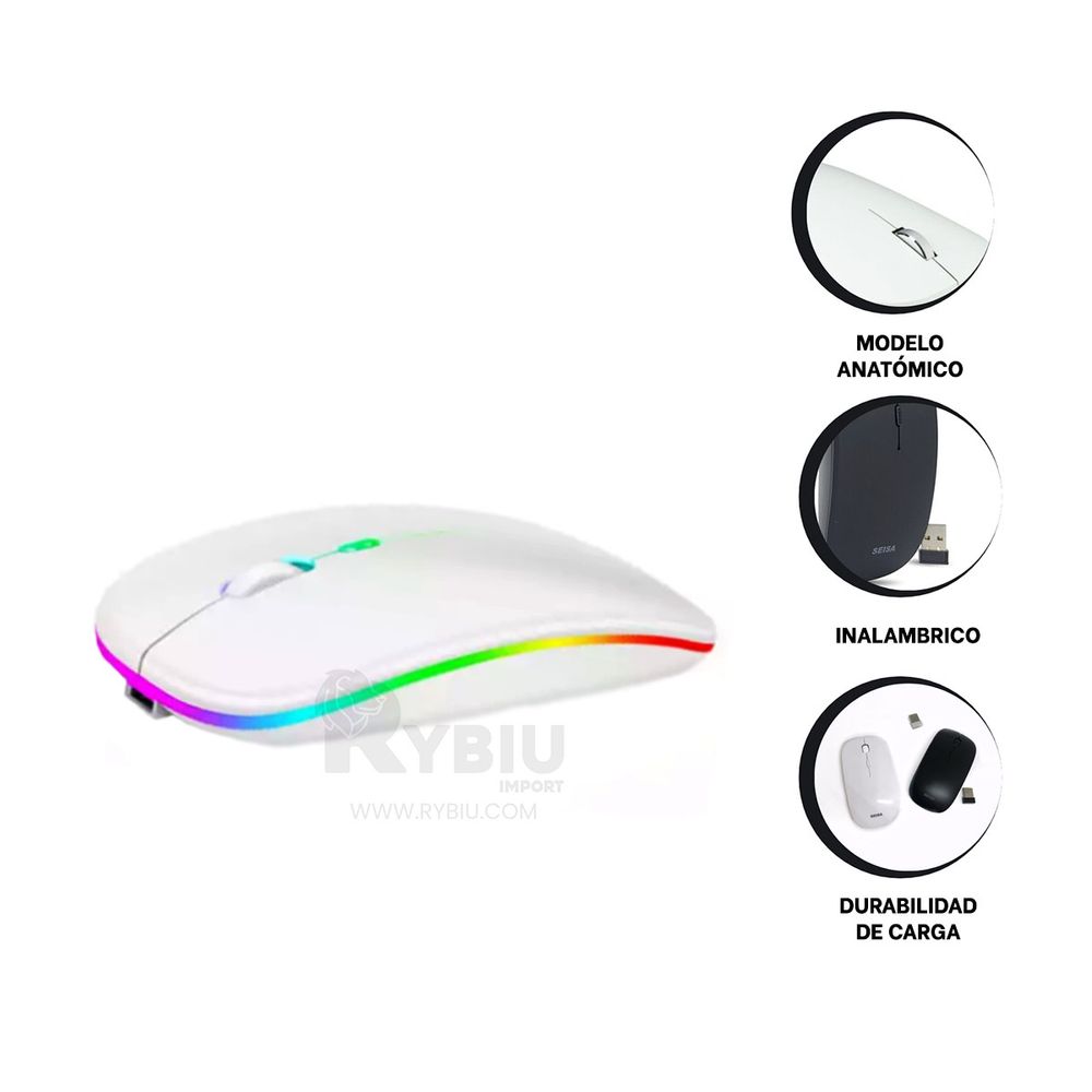 Mouse Blanco Inalambrico de Compatibilidad Universal Mouse Blanco Inalambrico de Compatibilidad Universal