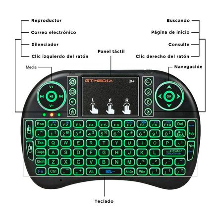 Mini Teclado con Mouse Tactil para Computadora