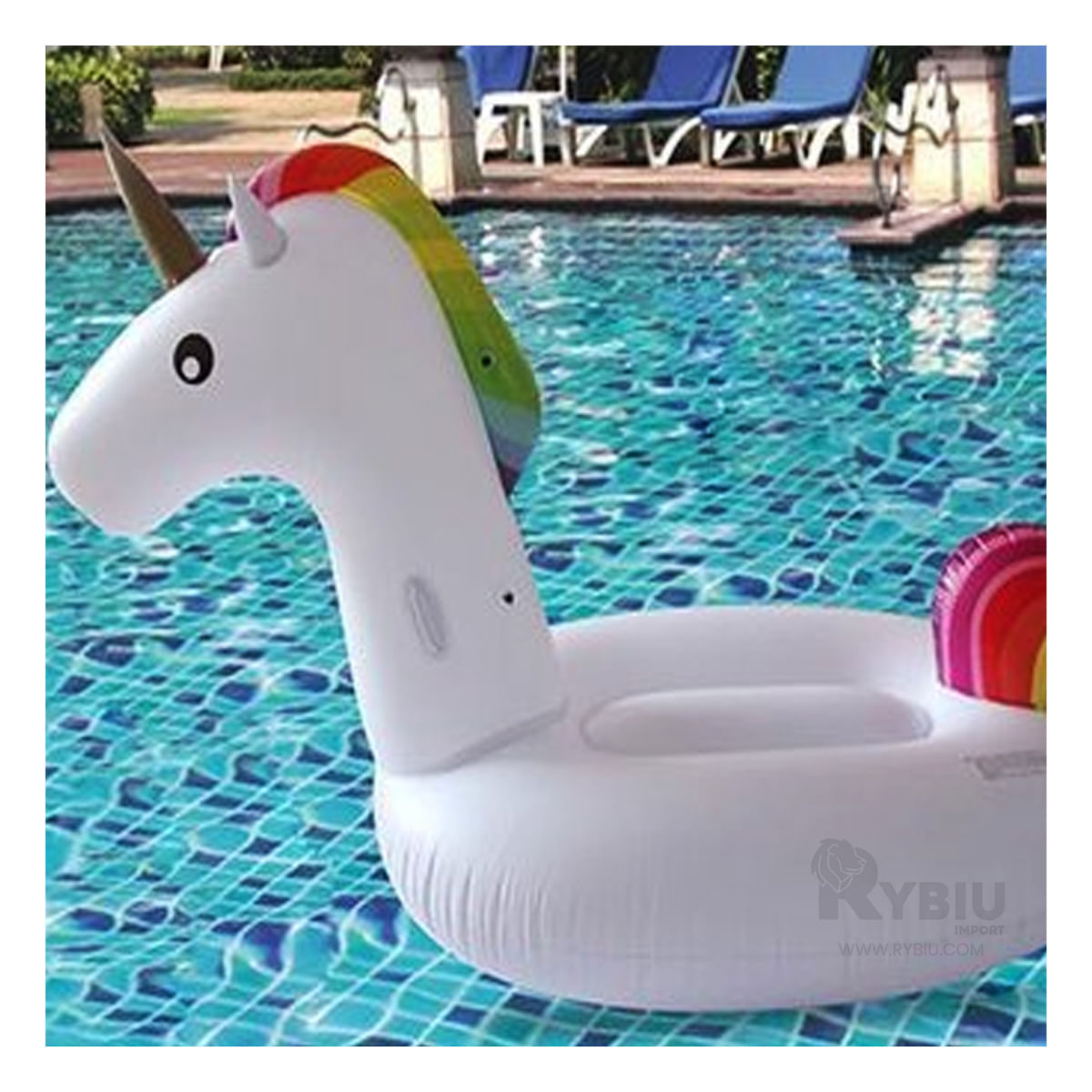 Flotador para Piscina en Forma de Unicornio con Asa