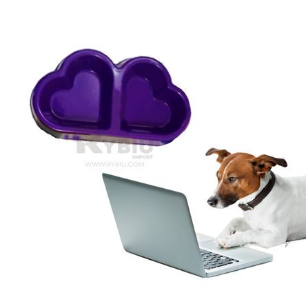 Plato Morado con Bebedero para Mascotas en Forma de Corazon RYBIU IMPORT