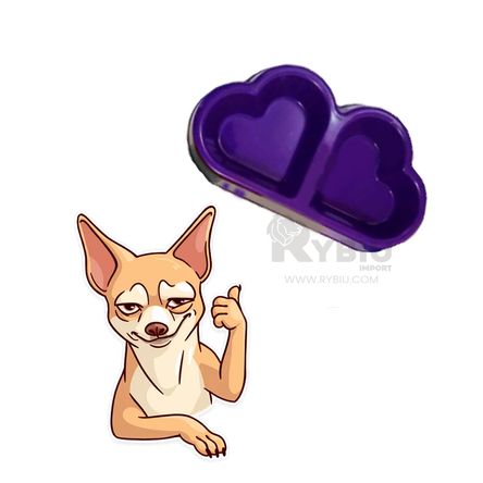 Plato Doble Pet Morado en Forma de Corazon RYBIU IMPORT