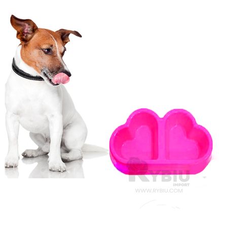 Corazon Rosado Plato Bebedero para Mascotas RYBIU IMPORT