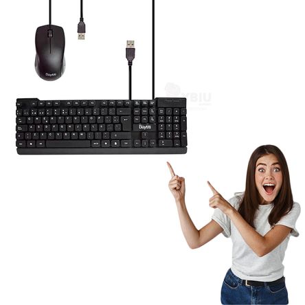 Teclado con Mouse Negro Estandar Teclado con Mouse Negro Estandar