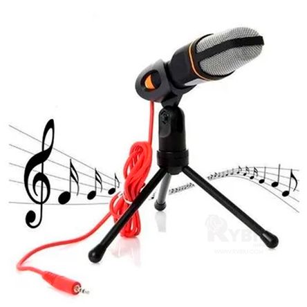 Microfono Negro Mediano con Condensador mas Tripode para PC Microfono Negro Mediano con Condensador mas Tripode para PC