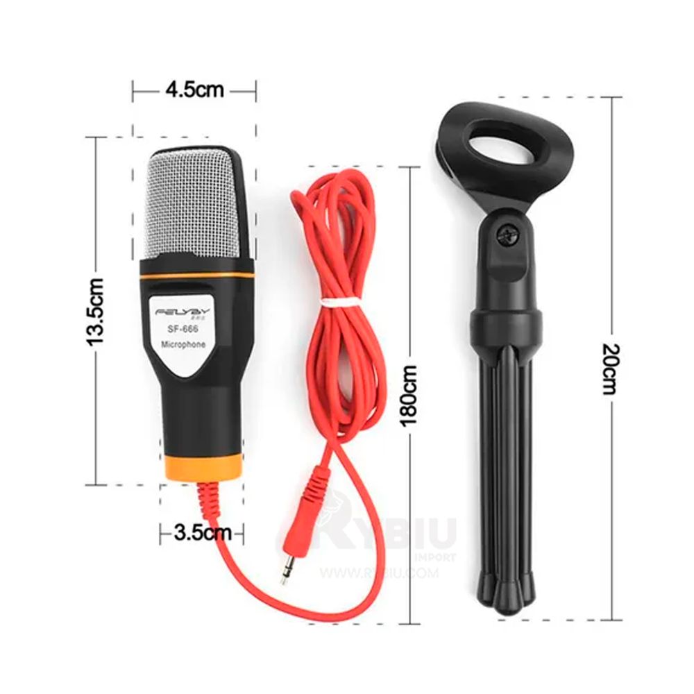 Microfono Negro Mediano con Tripode para Celular Microfono Negro Mediano con Tripode para Celular