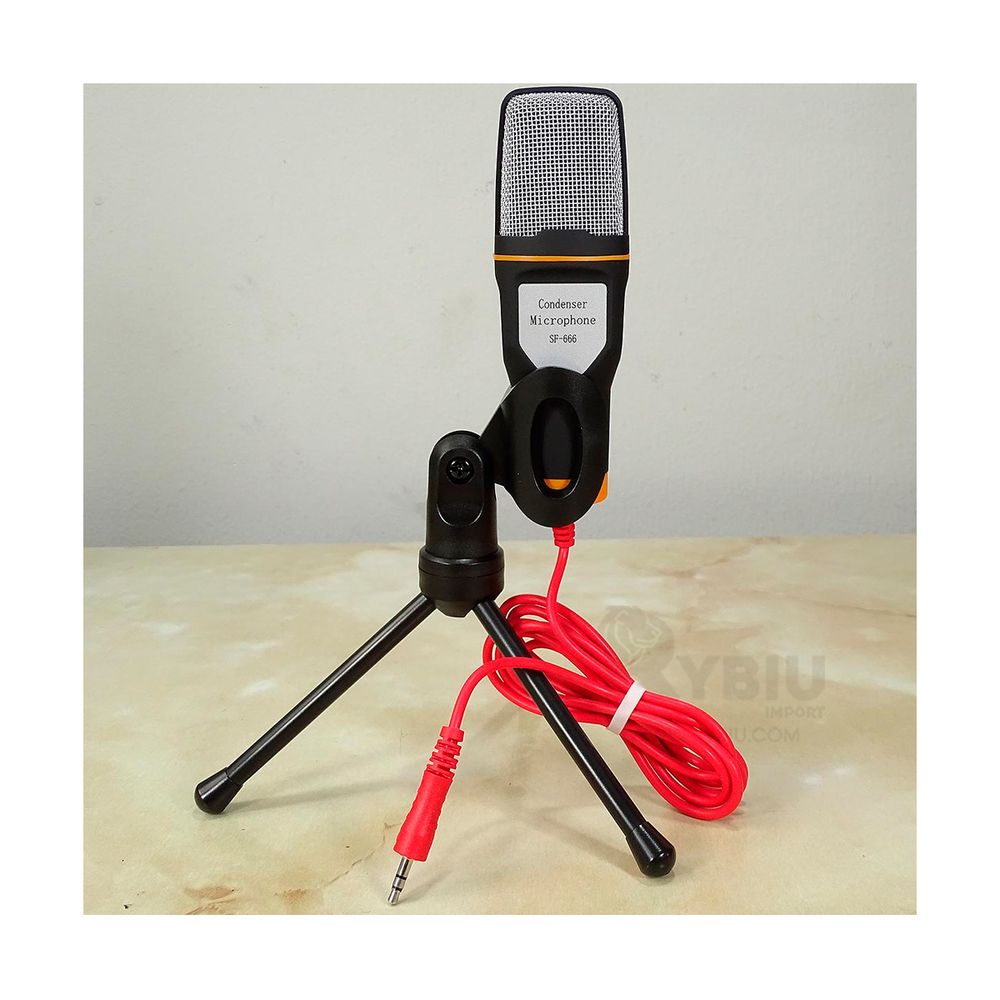 Microfono Negro Mediano con Condensador con Cable para PC Microfono Negro Mediano con Condensador con Cable para PC