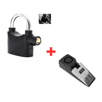 Combo Candado con Alarma + Tranca de Seguridad para Puerta con Alarma