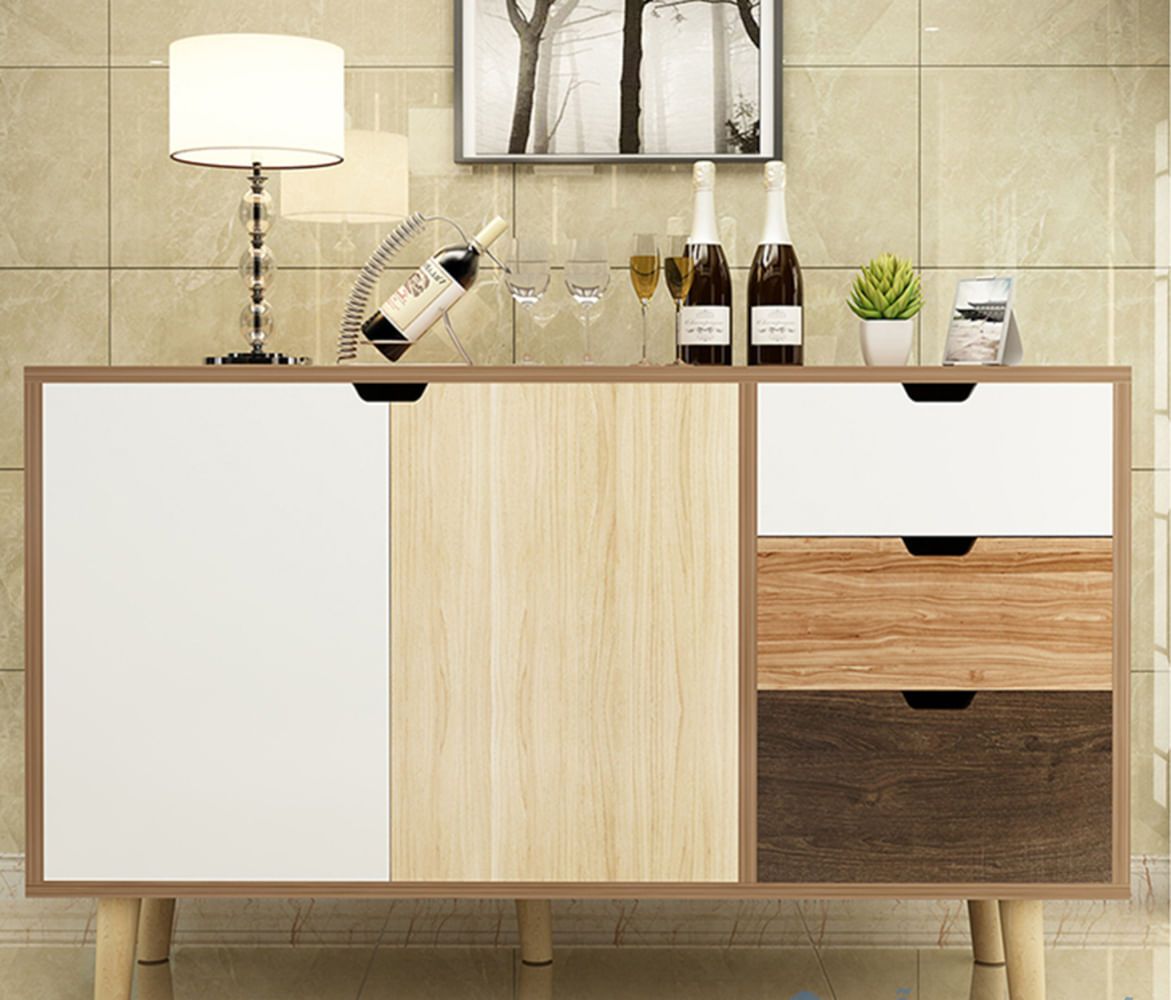 Aparador Vintage Moderno Mayte 120cm Multicolor