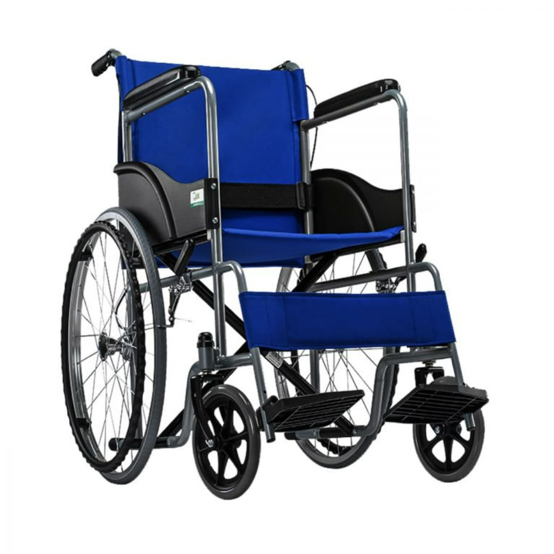 Silla de Ruedas Standard Plegable Azul