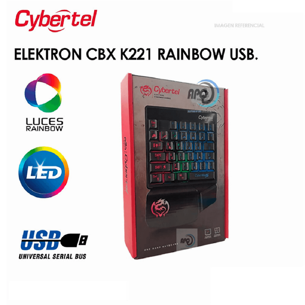 CYBERTEL TECLADO GAMER ELEKTRON UNA MANO ELEKTRON CBX K221 RAINBOW ...