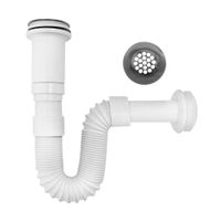 Trampa corrugada 76cm con desague y conector Sol Metusa