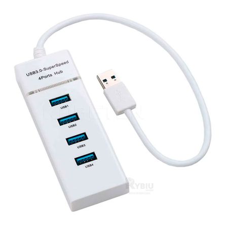 Puerto con 4 Entradas USB Blanco RYBIU IMPORT