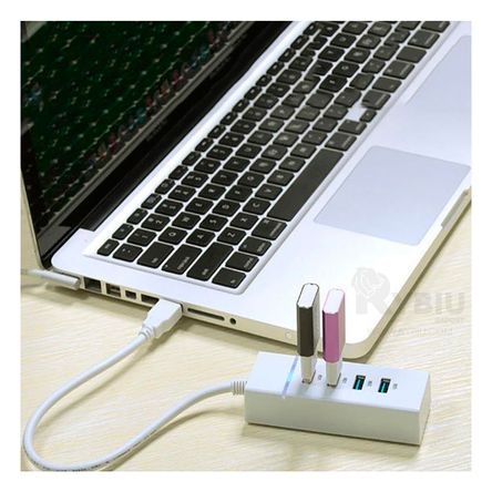 Hub Conector USB a 4 Puertos Blanco Hub Conector USB a 4 Puertos Blanco