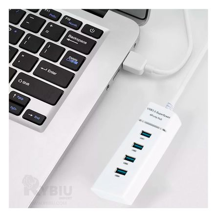 Adaptador Hub 4 Blanco para Laptop Blanco RYBIU IMPORT