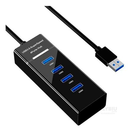 Blanco Puerto con 4 Entradas USB Negro RYBIU IMPORT