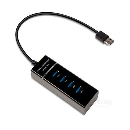 Adaptador Hub 4 Entradas Negro