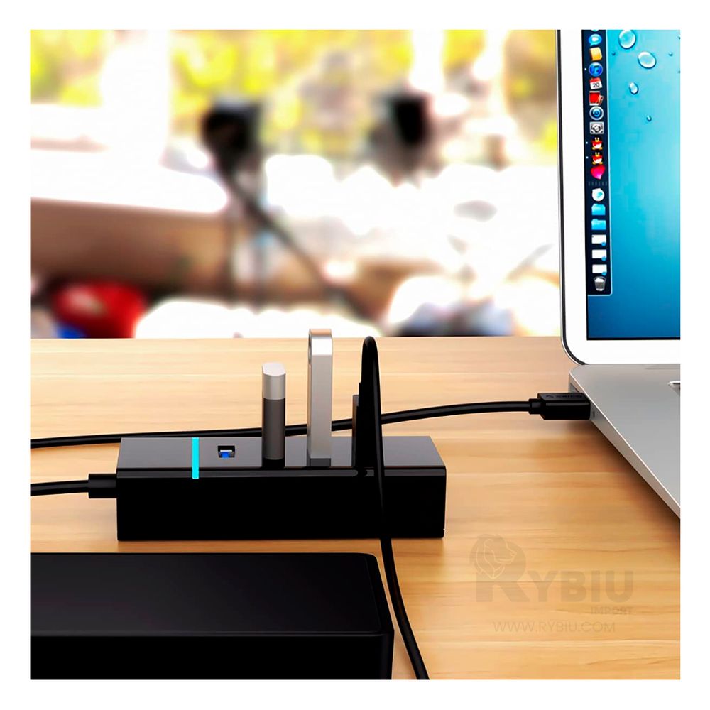 Negro Puerto con 4 Entradas USB Ordenador - Promart