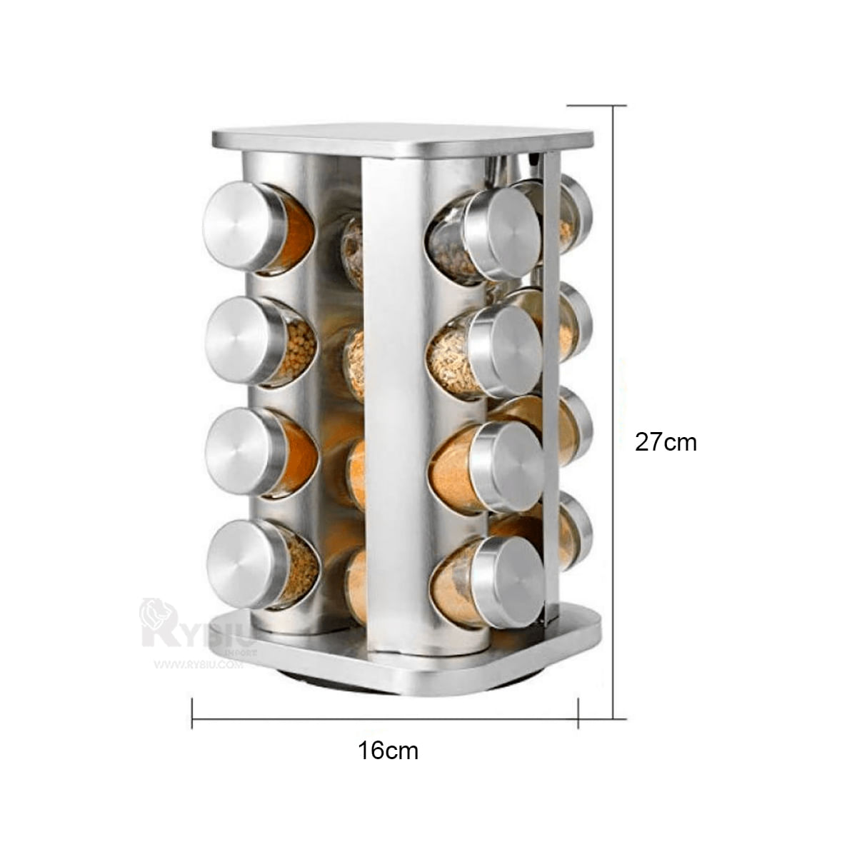 Condimentero Cuadrado de Acero para Cocina