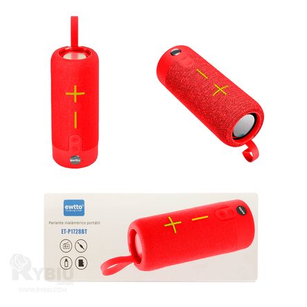 Bocina Bluetooth LED 4 Pulgadas Rojo EWTTO ET P1728BT RYBIU IMPORT