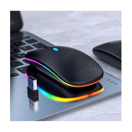 Weibo Mouse Delgado con Luces RGB Negro RYBIU IMPORT