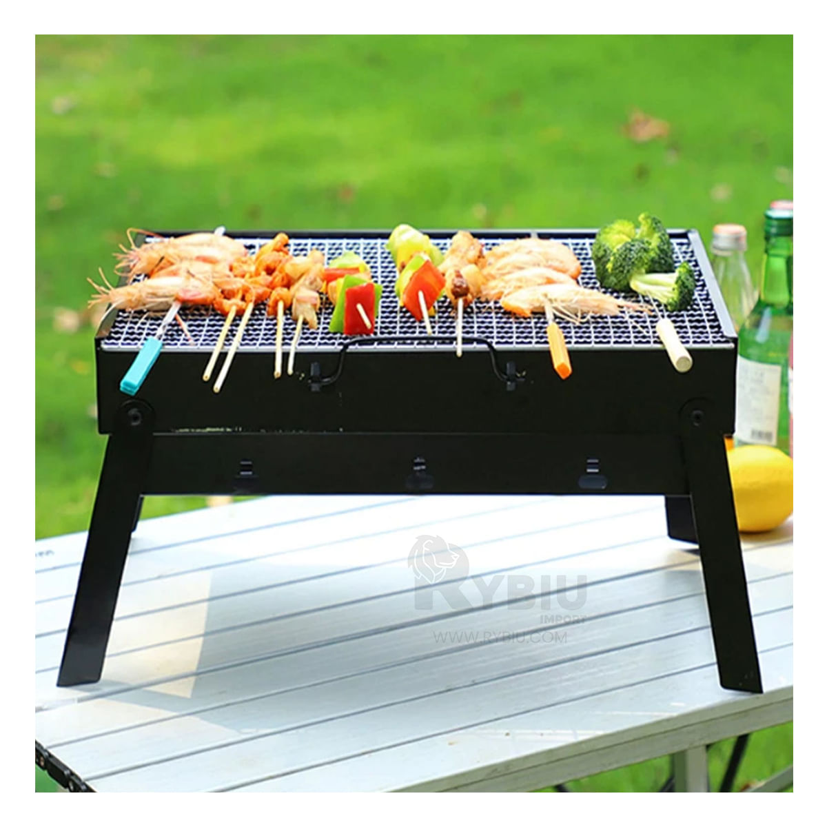 Mini Parrilla Portatil para Picnica y Jardin Negro