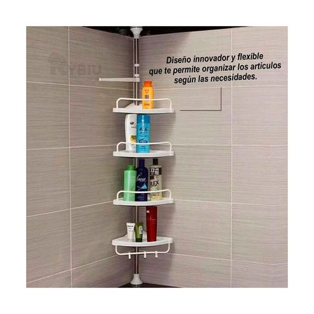 Organizador Esquinero Blanco de Baño del Hogar Organizador Esquinero Blanco de Baño del Hogar