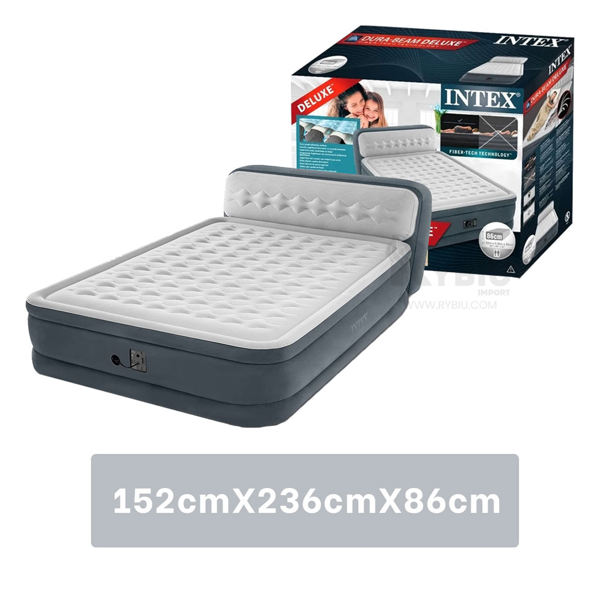 Colchon de Aire con Espaldar de Blanco Intex