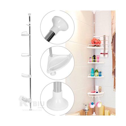 Esquinero para Baño y Ducha 4 Niveles Blanco Esquinero para Baño y Ducha 4 Niveles Blanco