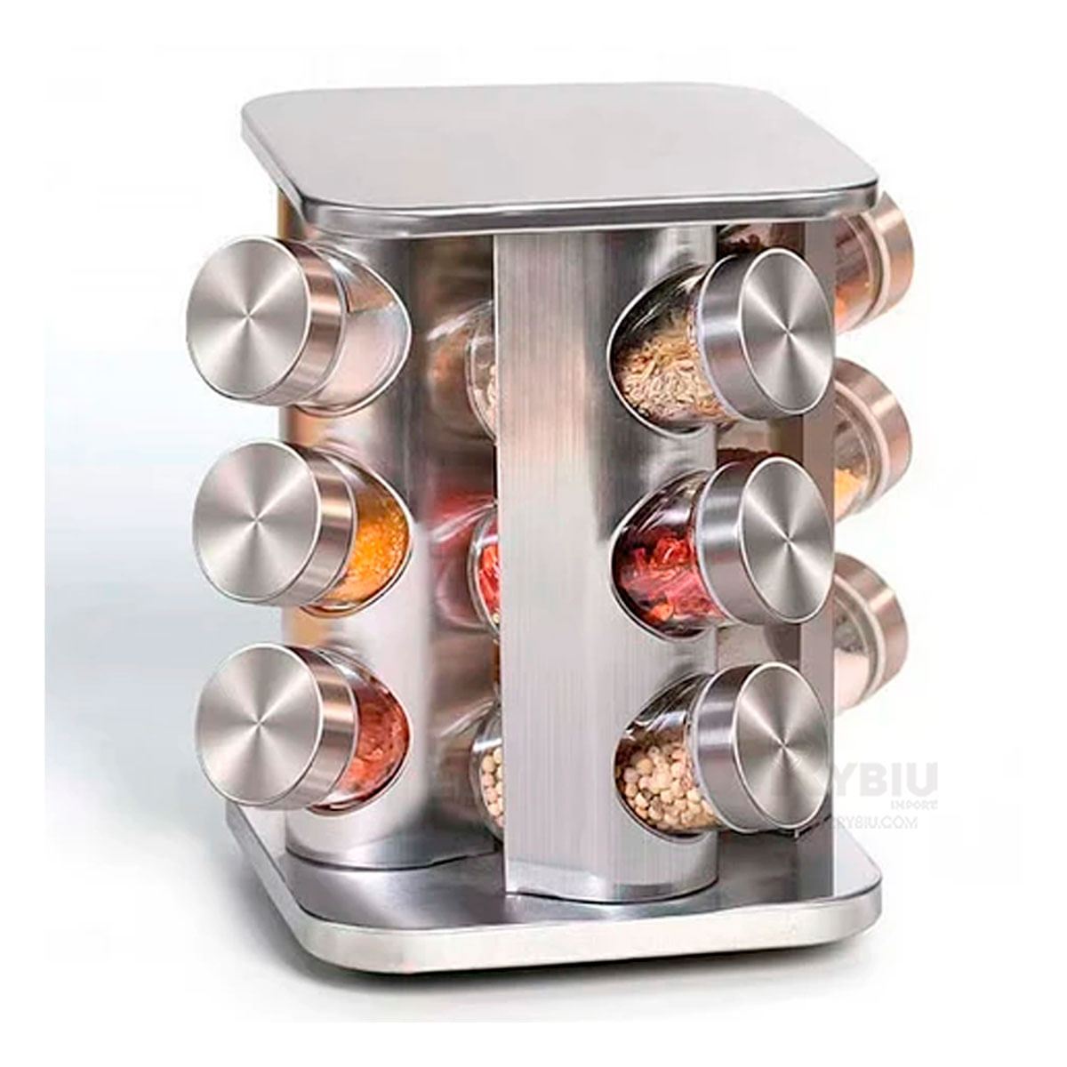 Condimentero de Carrusel para Especias 12 Frascos Metal