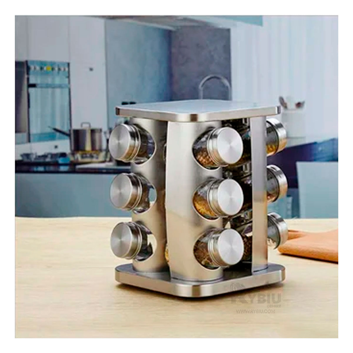 Conjunto de Condimentero de Especias 12 Frascos Metal