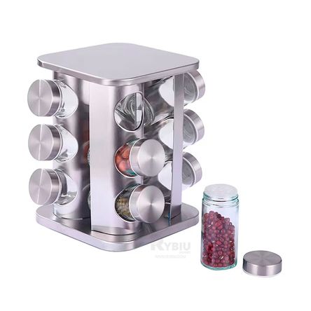 Estante Giratorio para Tarros de 12 Frascos Metal