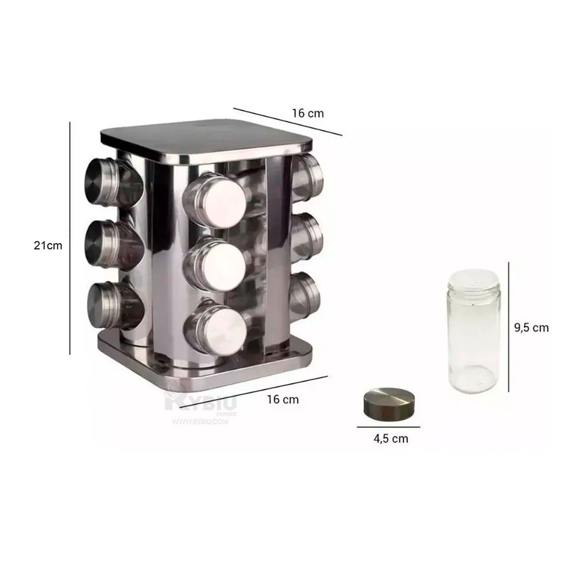 Condimentero con Conjunto Especiero 12 Frascos para Especias