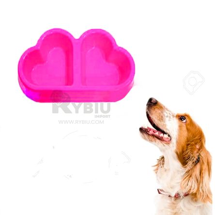 Plato Rosa Corazon para Perros y Gatos RYBIU IMPORT