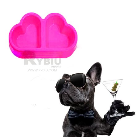 Corazon Rosa Plato para Perros y Gatos RYBIU IMPORT