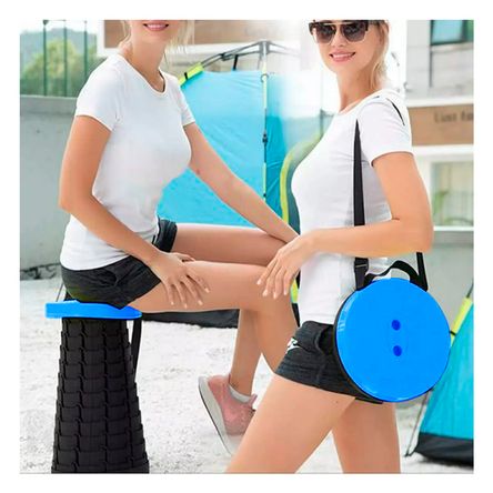 Silla Portatil Soporta 90 kg de Matiz Azul Silla Portatil Soporta 90 kg de Matiz Azul