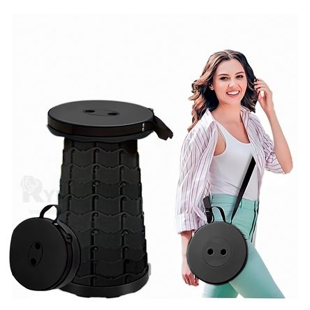 Taburete Resistente Plegable de Color Negro Taburete Resistente Plegable de Color Negro