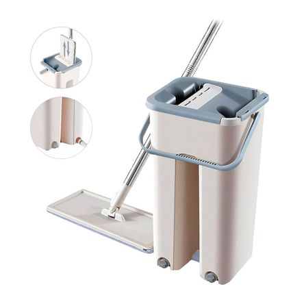 Trapeador Plano 360° con Balde Escurridor mas Mopas RYBIU IMPORT